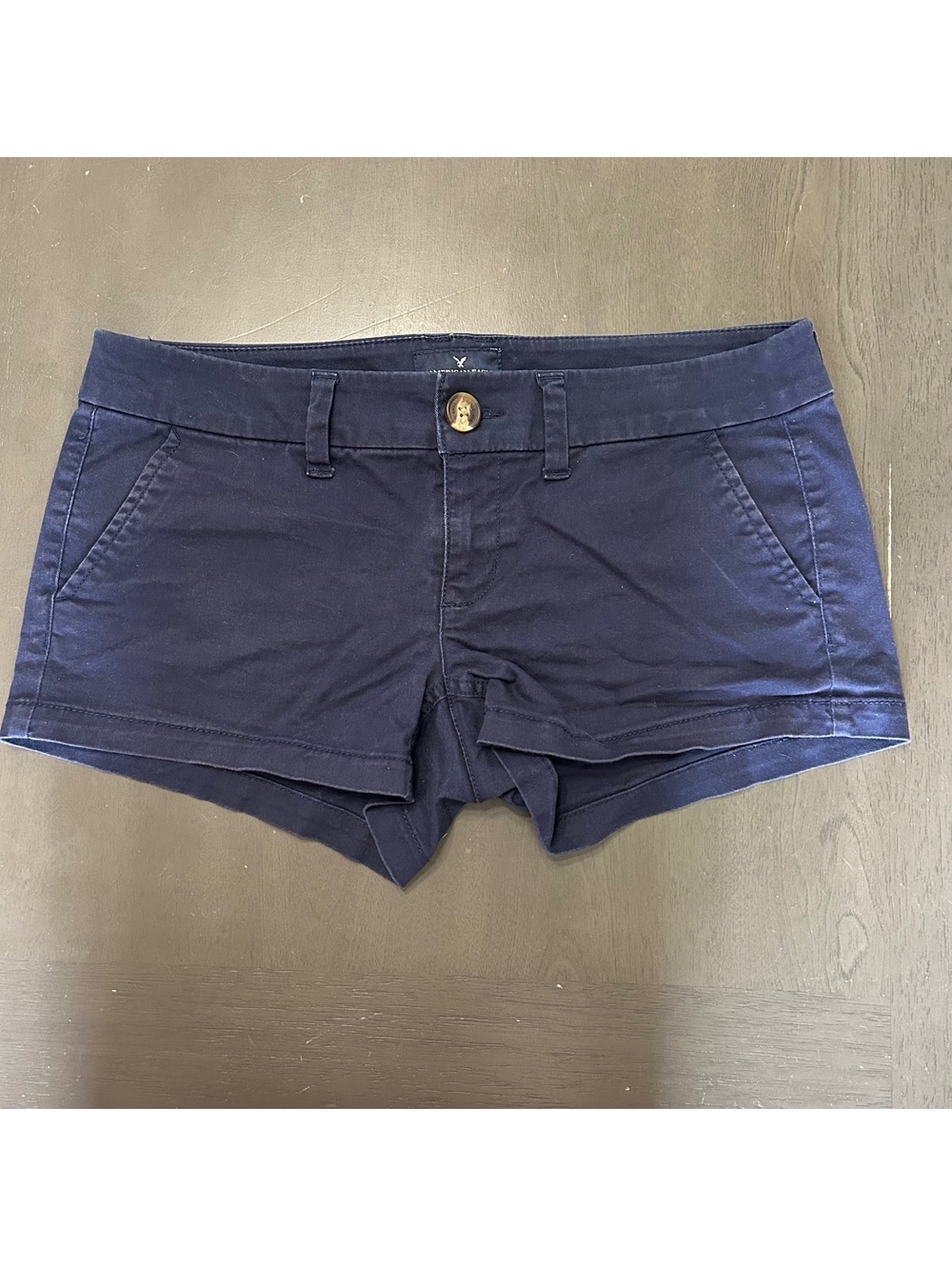 American Eagle Shortie Ultra Low Rise Stretch Shorts Navy Blue Women’s Size 4